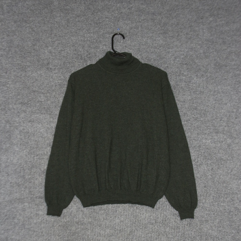 BRANDINI Sweater Womens XL Dark Green Merino Wool Turtleneck Warm - Picture 3 of 6